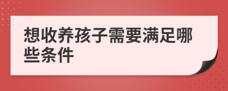 想收養(yǎng)孩子需要滿足哪些條件