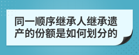 同一順序繼承人繼承遺產(chǎn)的份額是如何劃分的