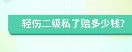 輕傷二級私了賠多少錢?