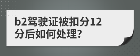 b2駕駛證被扣分12分后如何處理？