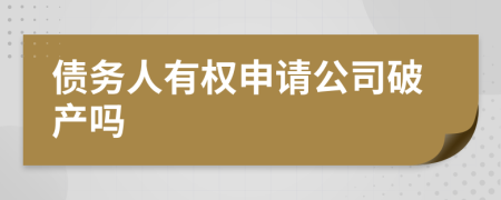 債務(wù)人有權(quán)申請公司破產(chǎn)嗎