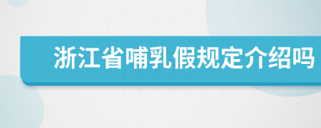 浙江省哺乳假規(guī)定介紹嗎