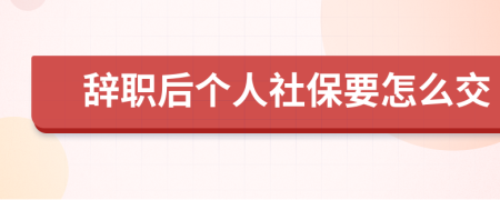 辭職后個人社保要怎么交