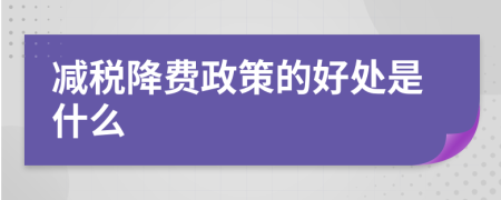 減稅降費(fèi)政策的好處是什么