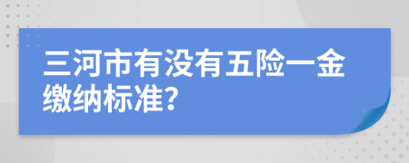 三河市有沒有五險(xiǎn)一金繳納標(biāo)準(zhǔn)？
