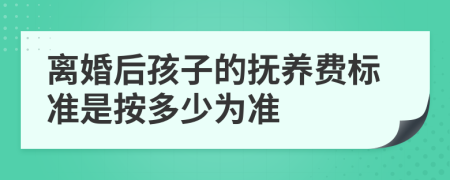 離婚后孩子的撫養(yǎng)費標準是按多少為準