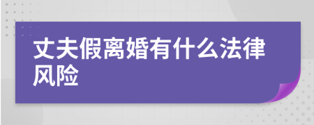丈夫假離婚有什么法律風(fēng)險