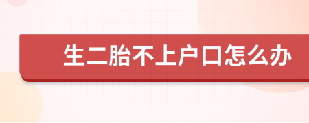 生二胎不上戶口怎么辦