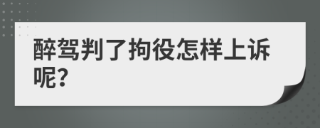 醉駕判了拘役怎樣上訴呢？