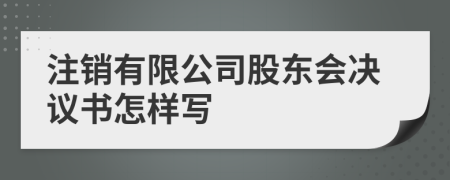 注銷有限公司股東會決議書怎樣寫