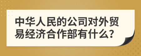 中華人民的公司對外貿(mào)易經(jīng)濟合作部有什么？