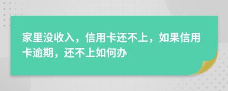 家里沒收入，信用卡還不上，如果信用卡逾期，還不上如何辦