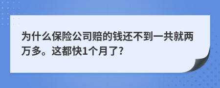 為什么保險(xiǎn)公司賠的錢還不到一共就兩萬多。這都快1個(gè)月了?
