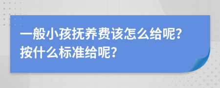一般小孩撫養(yǎng)費(fèi)該怎么給呢？按什么標(biāo)準(zhǔn)給呢？