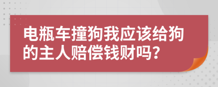 電瓶車撞狗我應(yīng)該給狗的主人賠償錢財(cái)嗎？