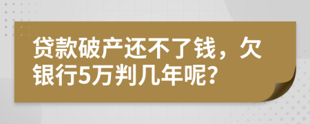 貸款破產(chǎn)還不了錢，欠銀行5萬判幾年呢？