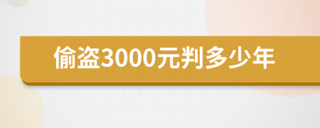 偷盜3000元判多少年