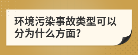 環(huán)境污染事故類型可以分為什么方面?