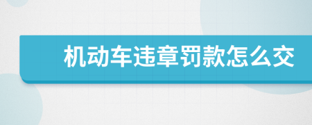 機(jī)動(dòng)車違章罰款怎么交
