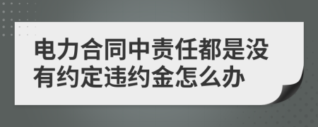 電力合同中責(zé)任都是沒有約定違約金怎么辦