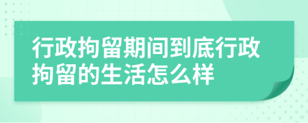 行政拘留期間到底行政拘留的生活怎么樣
