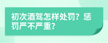 初次酒駕怎樣處罰？懲罰嚴(yán)不嚴(yán)重？