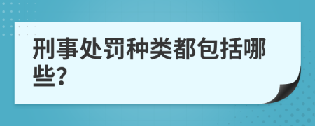 刑事處罰種類都包括哪些？