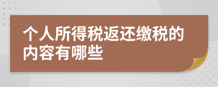 個(gè)人所得稅返還繳稅的內(nèi)容有哪些