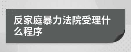 反家庭暴力法院受理什么程序
