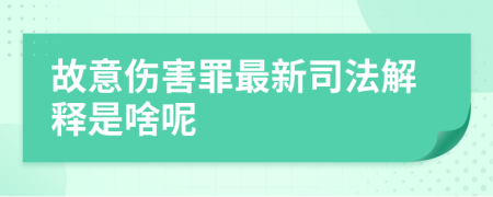故意傷害罪最新司法解釋是啥呢