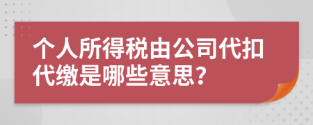 個人所得稅由公司代扣代繳是哪些意思？