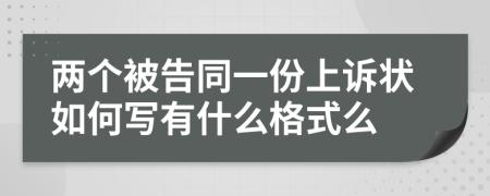 兩個(gè)被告同一份上訴狀如何寫有什么格式么