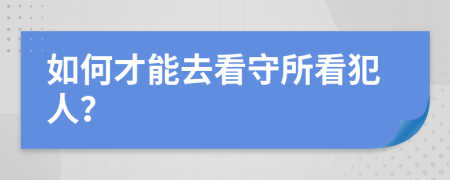 如何才能去看守所看犯人？