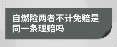 自燃險兩者不計免賠是同一條理賠嗎