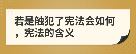 若是觸犯了憲法會如何，憲法的含義