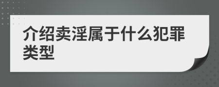 介紹賣淫屬于什么犯罪類型
