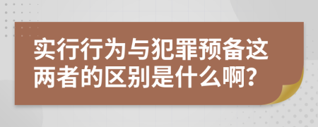 實(shí)行行為與犯罪預(yù)備這兩者的區(qū)別是什么啊？
