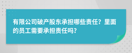 有限公司破產(chǎn)股東承擔哪些責任？里面的員工需要承擔責任嗎？