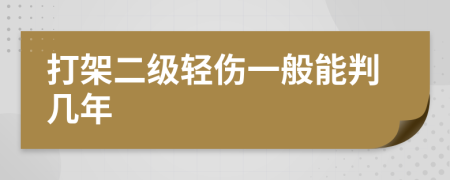 打架二級輕傷一般能判幾年