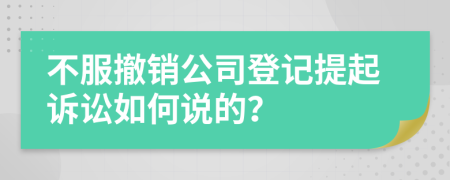 不服撤銷公司登記提起訴訟如何說的？