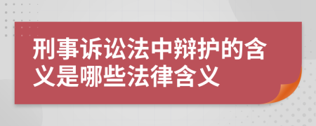 刑事訴訟法中辯護的含義是哪些法律含義