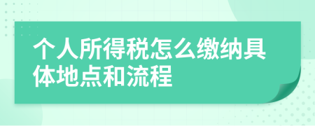 個(gè)人所得稅怎么繳納具體地點(diǎn)和流程