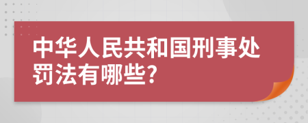 中華人民共和國刑事處罰法有哪些?
