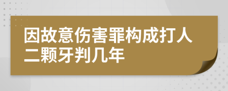 因故意傷害罪構(gòu)成打人二顆牙判幾年