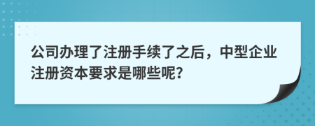 公司辦理了注冊手續(xù)了之后，中型企業(yè)注冊資本要求是哪些呢？