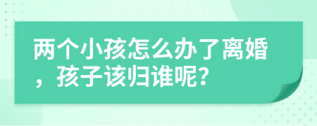 兩個小孩怎么辦了離婚，孩子該歸誰呢？