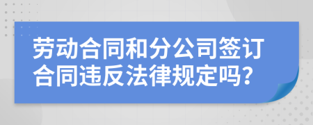 勞動合同和分公司簽訂合同違反法律規(guī)定嗎？
