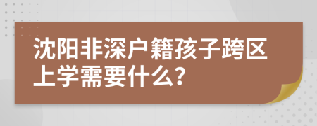 沈陽非深戶籍孩子跨區(qū)上學(xué)需要什么？
