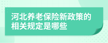 河北養(yǎng)老保險(xiǎn)新政策的相關(guān)規(guī)定是哪些