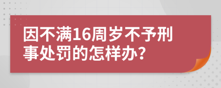 因不滿16周歲不予刑事處罰的怎樣辦？